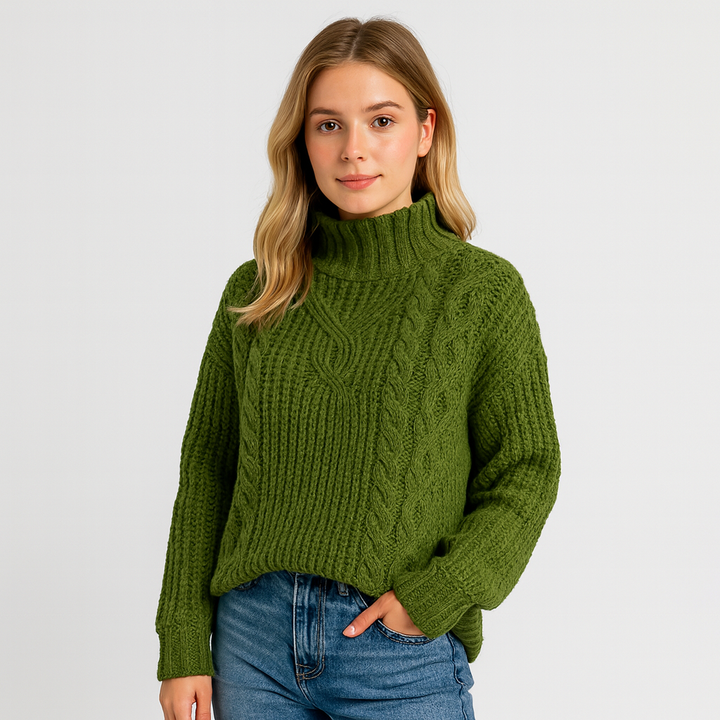 Damski golf z prążkowanej dzianiny – ciepły, miękki i modny - Mavee!