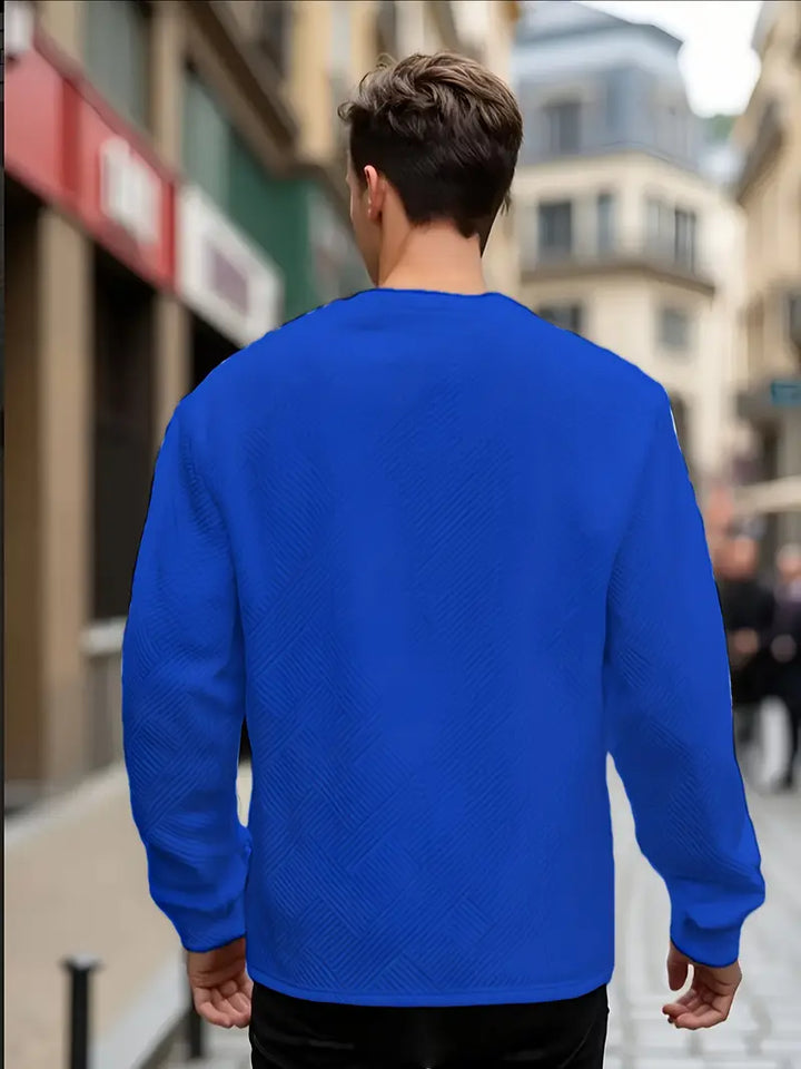 Adam | Sweter z Długim Rękawem w Stylu Casual z Geometrycznym Wzorem