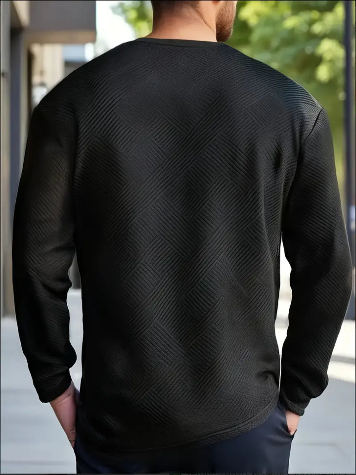 Adam | Sweter z Długim Rękawem w Stylu Casual z Geometrycznym Wzorem