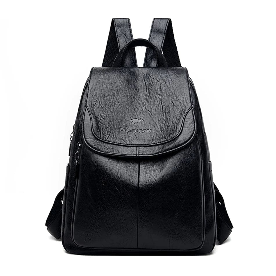Women's Safe Leather Backpack - Stylish Design, Spacious, Anti-theft