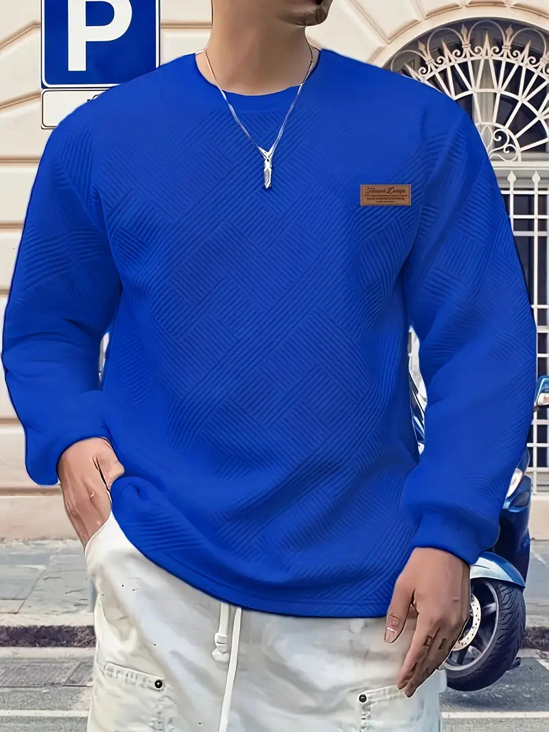 Adam | Sweter z Długim Rękawem w Stylu Casual z Geometrycznym Wzorem