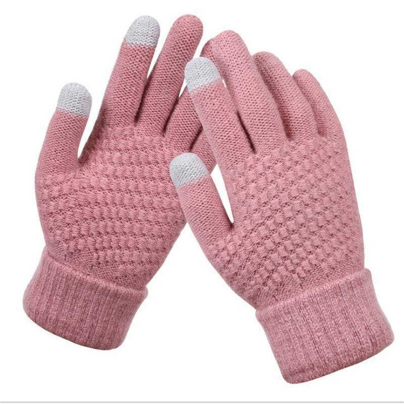 Women's Knitted Touchscreen Gloves - Ribbed