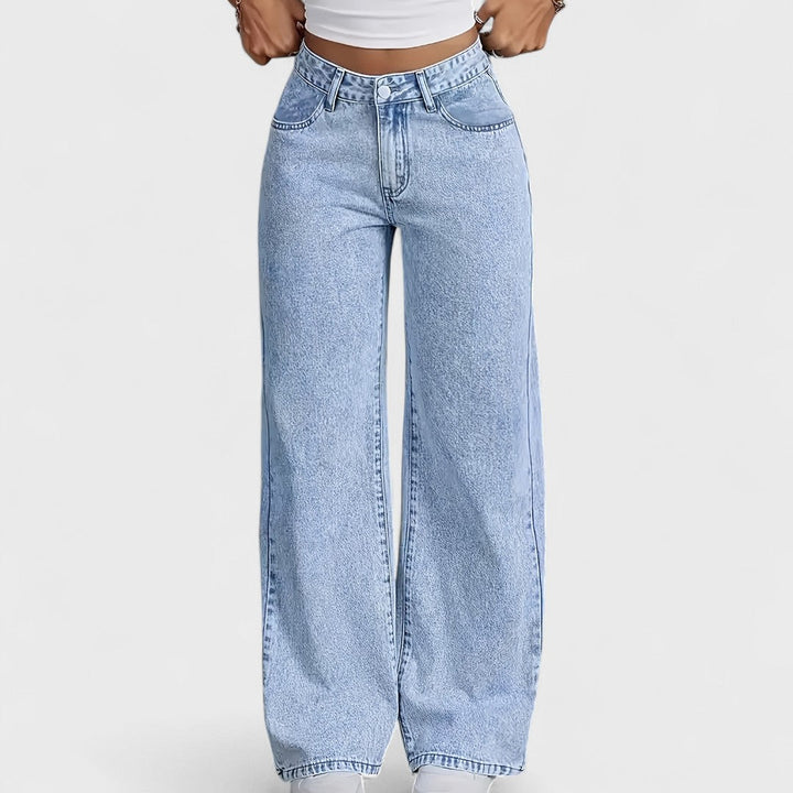 Maria – damskie dżinsy prosty krój szerokie nogawki