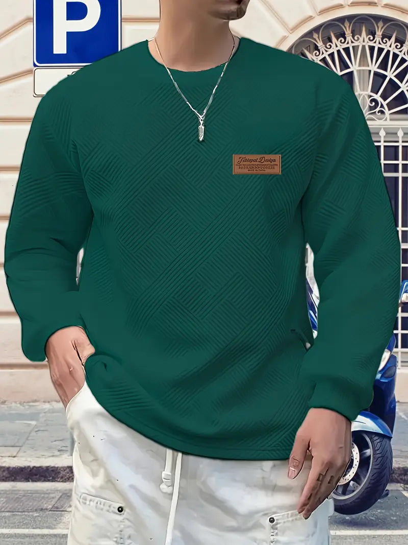 Adam | Sweter z Długim Rękawem w Stylu Casual z Geometrycznym Wzorem