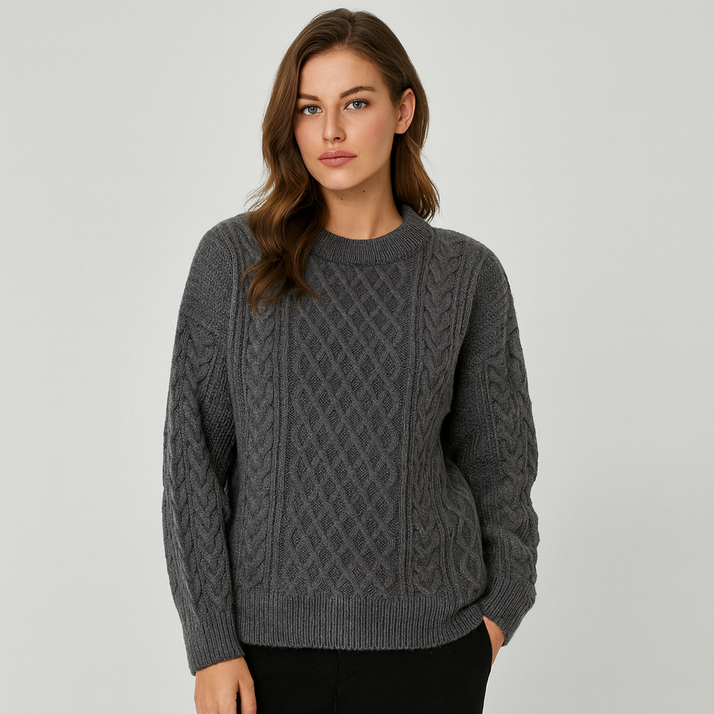 Mavee | Sweter z dzianiny z wzorem warkoczowym - Mavee!