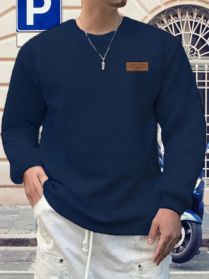 Adam | Sweter z Długim Rękawem w Stylu Casual z Geometrycznym Wzorem