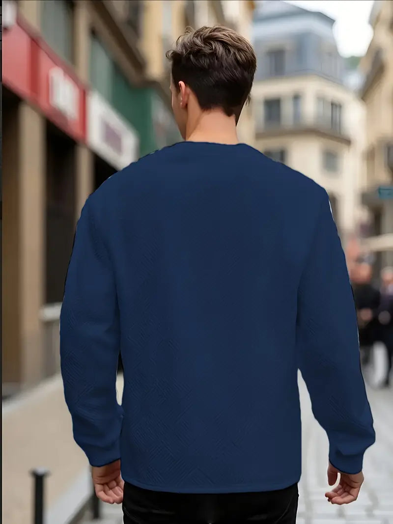 Adam | Sweter z Długim Rękawem w Stylu Casual z Geometrycznym Wzorem