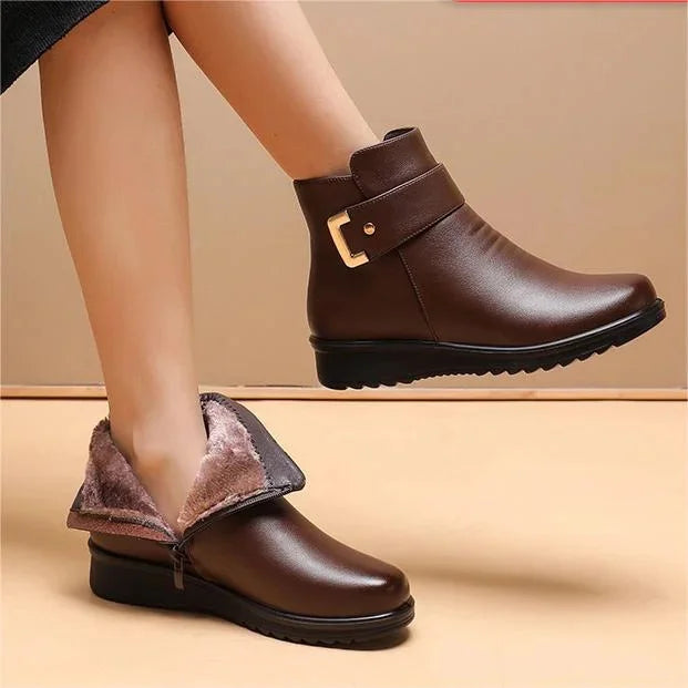 Women's Winter Ankle Boots - Insulated and Zippered