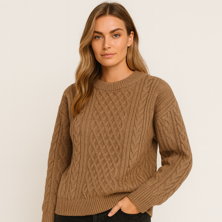 Mavee | Sweter z dzianiny z wzorem warkoczowym - Mavee!