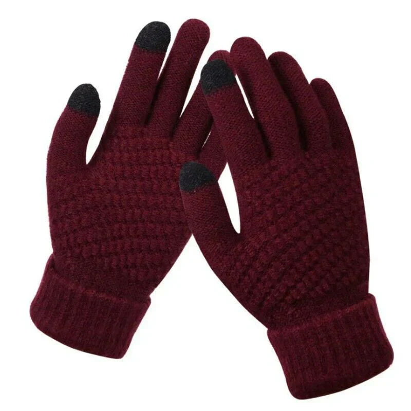 Women's Knitted Touchscreen Gloves - Ribbed