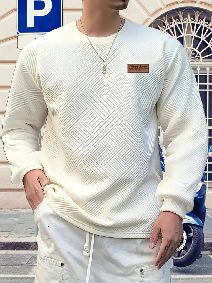 Adam | Sweter z Długim Rękawem w Stylu Casual z Geometrycznym Wzorem