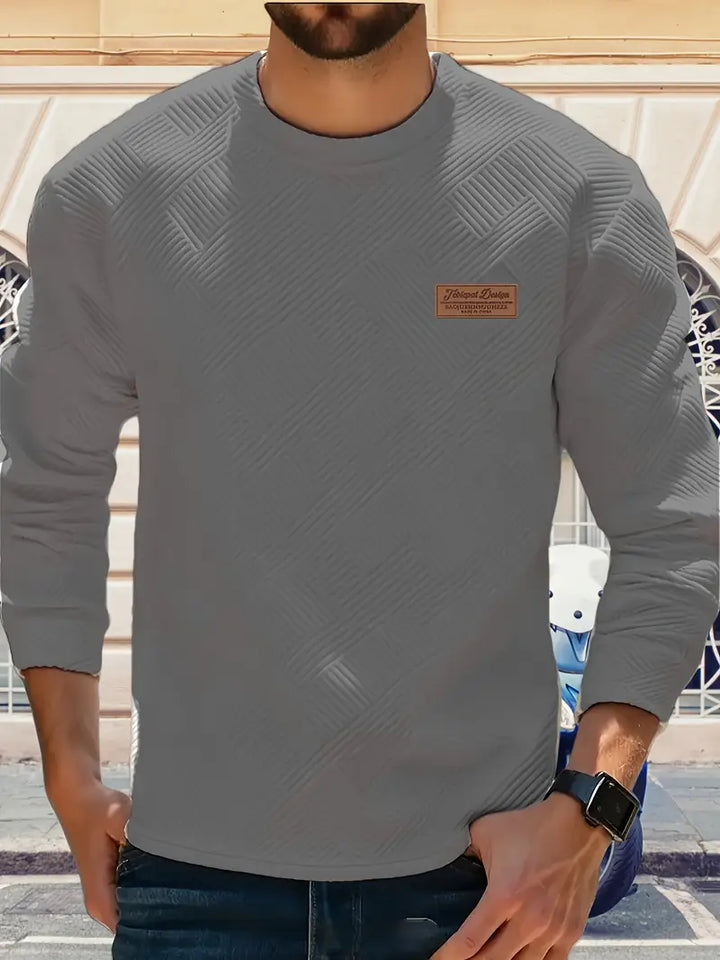 Adam | Sweter z Długim Rękawem w Stylu Casual z Geometrycznym Wzorem