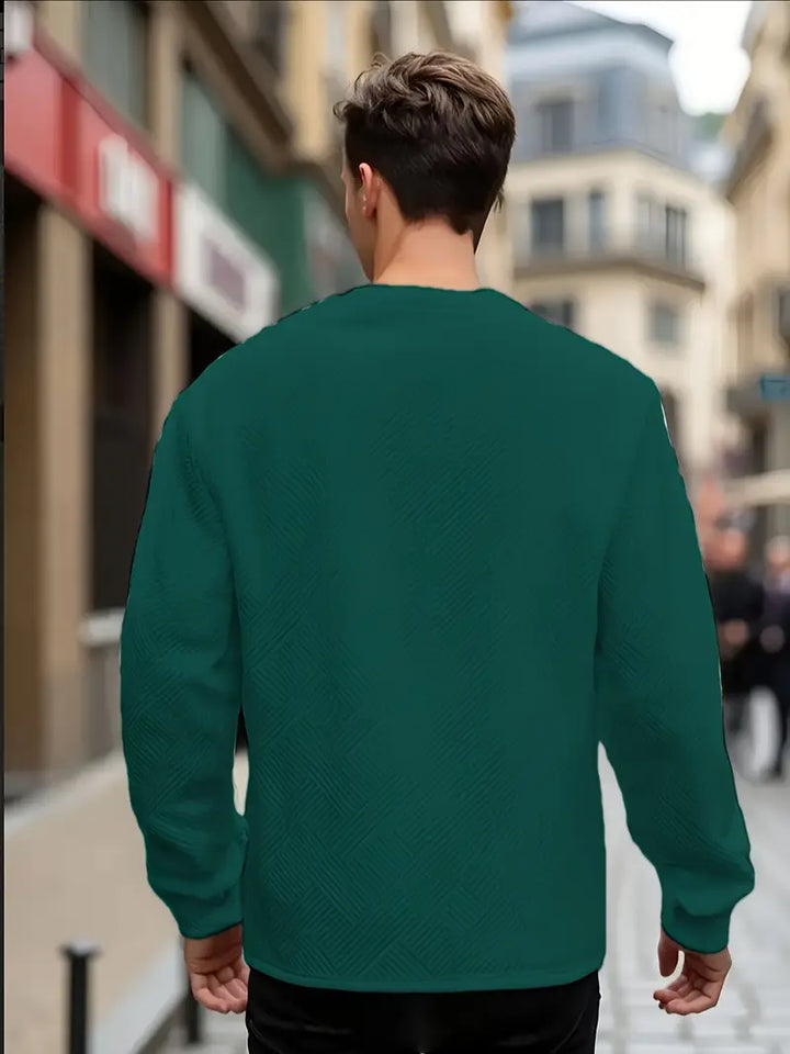 Adam | Sweter z Długim Rękawem w Stylu Casual z Geometrycznym Wzorem
