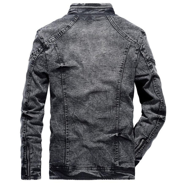 Męska Casualowa Kurtka Jeansowa - Stylowa Denim Zapinana na Zamek
