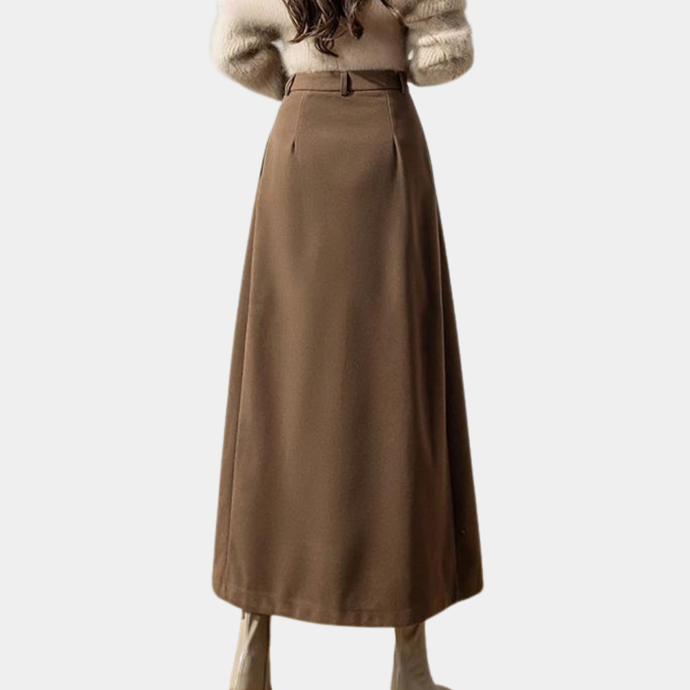 Women's Pleated Midi Skirt - Elegant A-Line