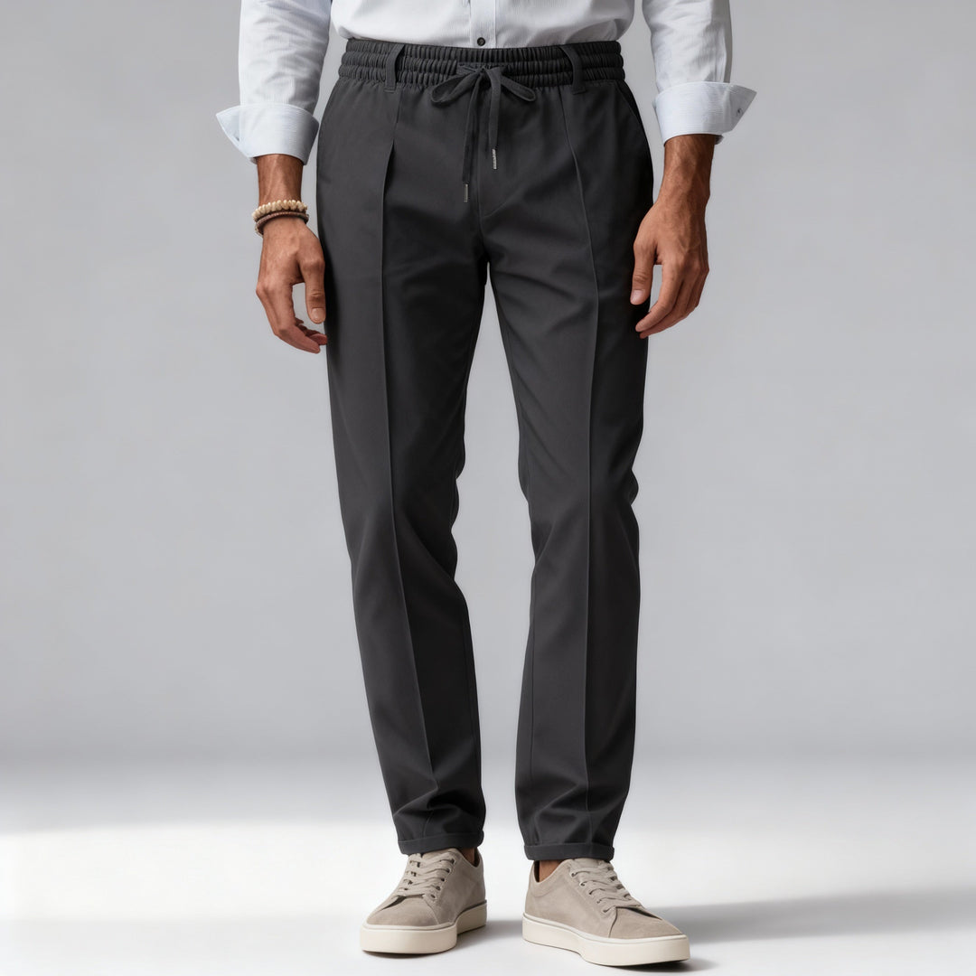 Męskie Spodnie Chinos - Elastyczny Pas i Do Kostki