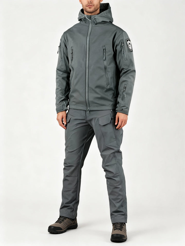 Męski Komplet Taktyczny Outdoor - Spodnie I Kurtka Z Kapturem