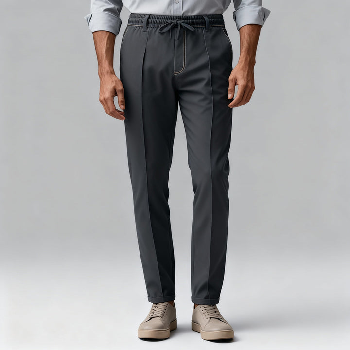 Męskie Spodnie Chinos - Elastyczny Pas i Do Kostki