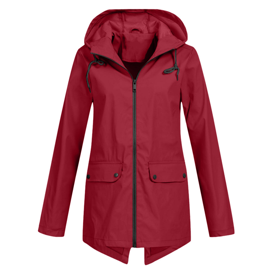 Women's Long Waterproof Jacket - Outdoor Protection