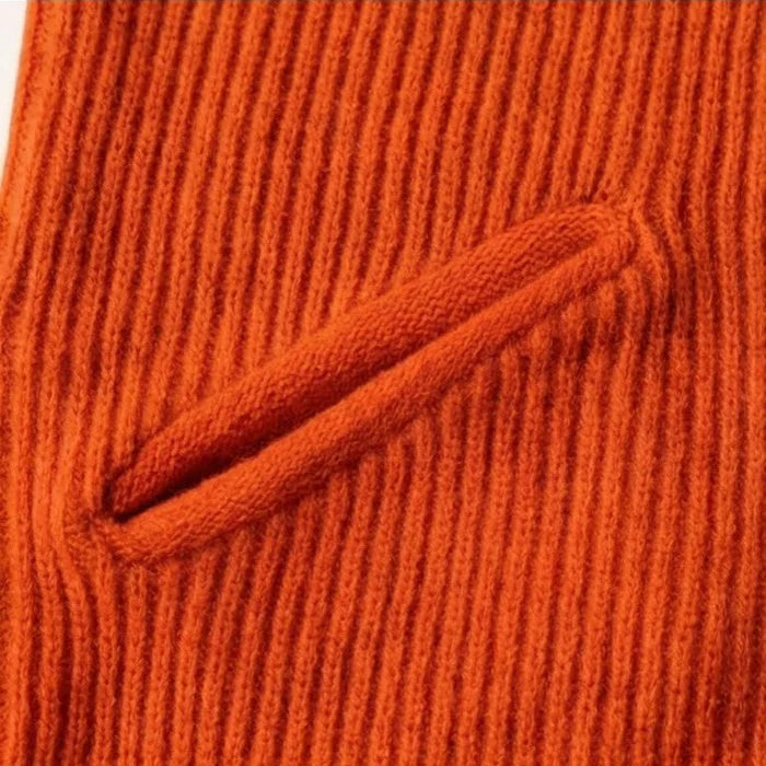 Weronika | Dzianinowa sukienka z kołnierzykiem i guzikami