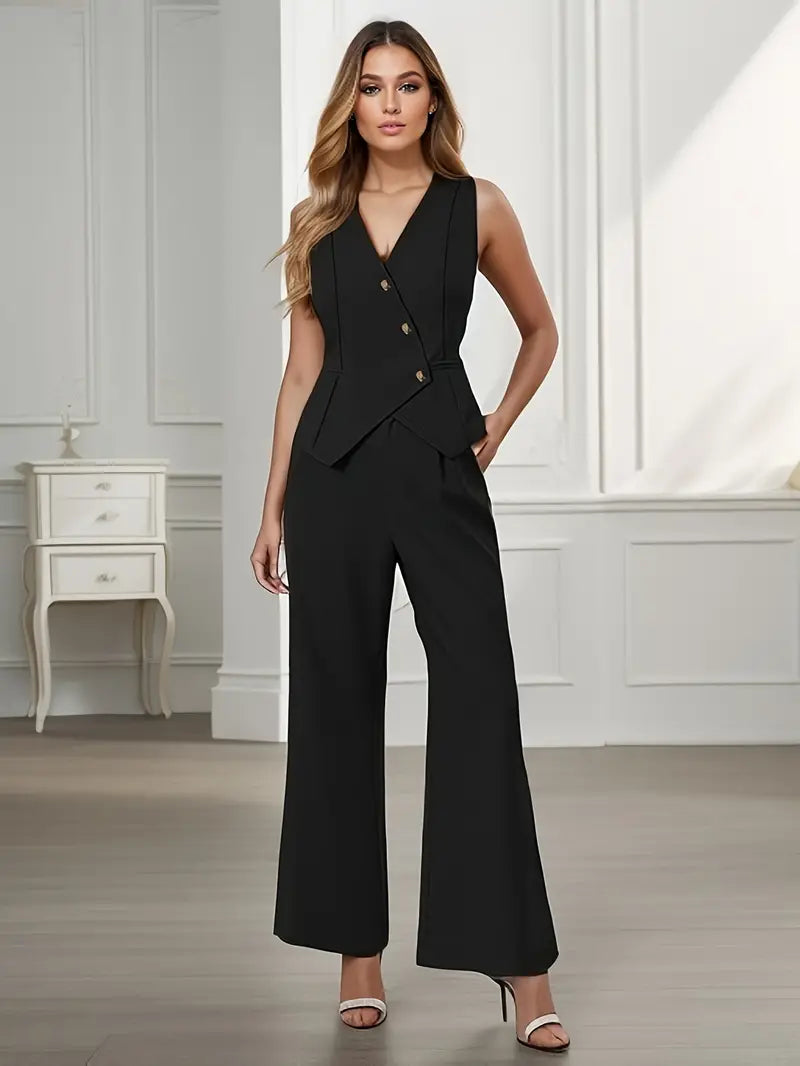 Hayden Embria | Women's Sleeveless Two-Piece Jumpsuit