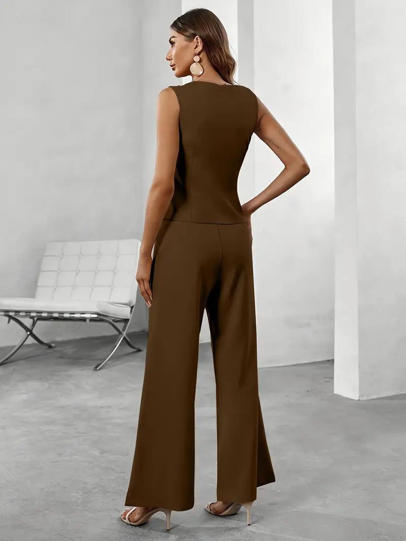 Hayden Embria | Women's Sleeveless Two-Piece Jumpsuit