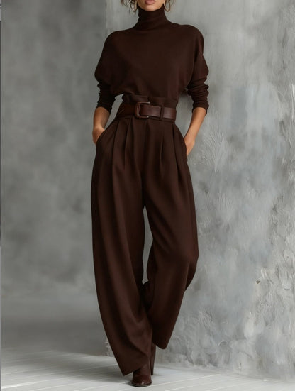 Hayden Malani™ | Jumpsuit with Turtleneck, Wide Legs, and Belt