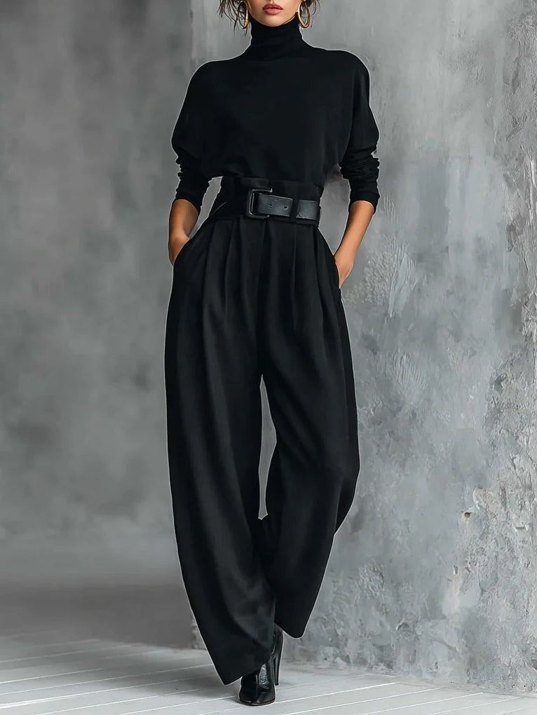 Hayden Malani™ | Jumpsuit with Turtleneck, Wide Legs, and Belt