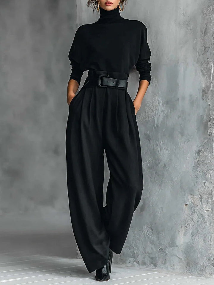 Hayden Malani™ | Jumpsuit with Turtleneck, Wide Legs, and Belt