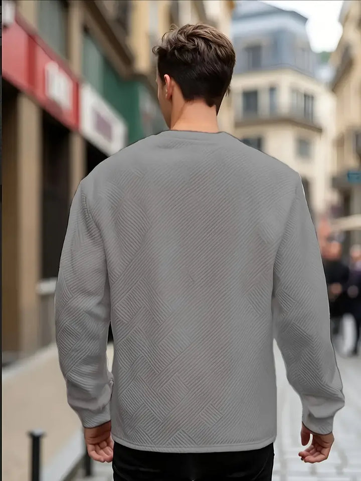 Adam | Sweter z Długim Rękawem w Stylu Casual z Geometrycznym Wzorem