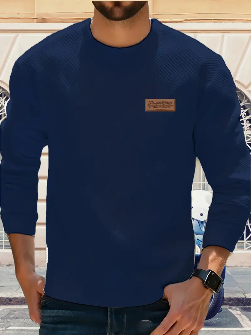 Adam | Sweter z Długim Rękawem w Stylu Casual z Geometrycznym Wzorem