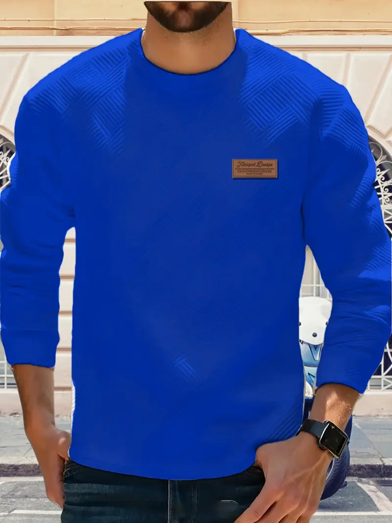 Adam | Sweter z Długim Rękawem w Stylu Casual z Geometrycznym Wzorem