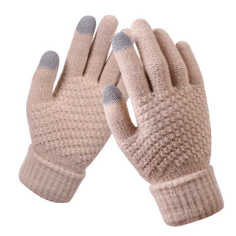 Women's Knitted Touchscreen Gloves - Ribbed