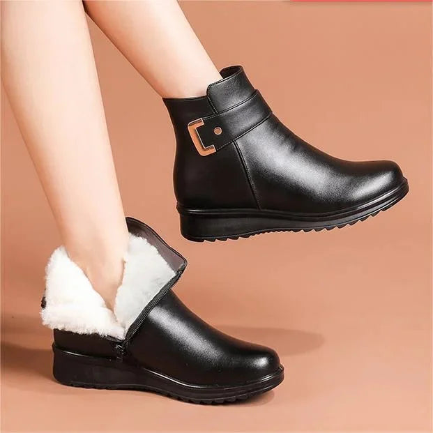 Women's Winter Ankle Boots - Insulated and Zippered