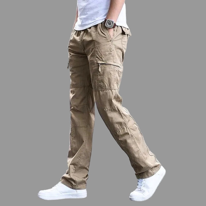 Męskie Spodnie Cargo - Zwężane ze Ściągaczami