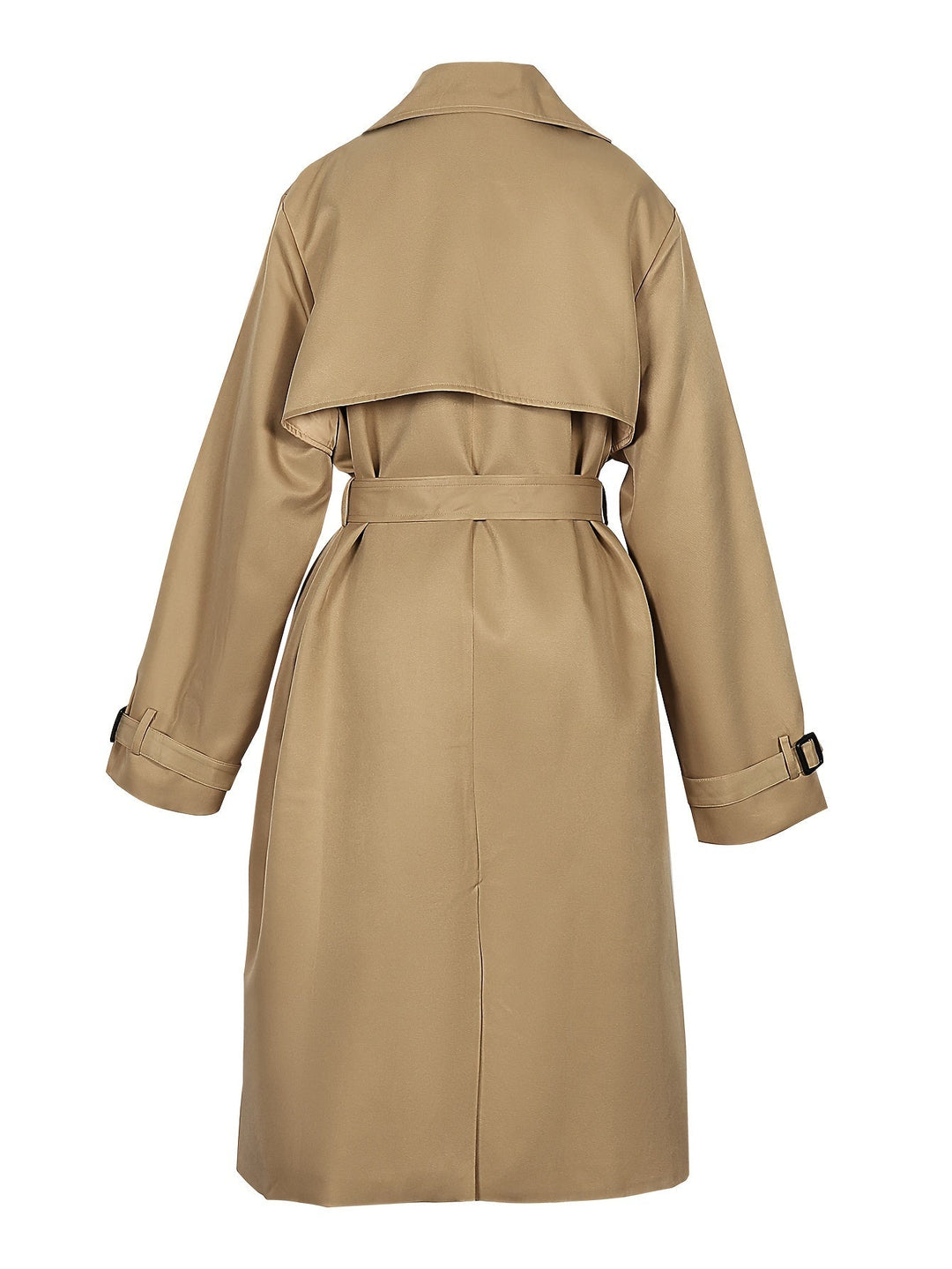 Women's Double-Breasted Long Trench Coat - Windproof Elegant Outerwear