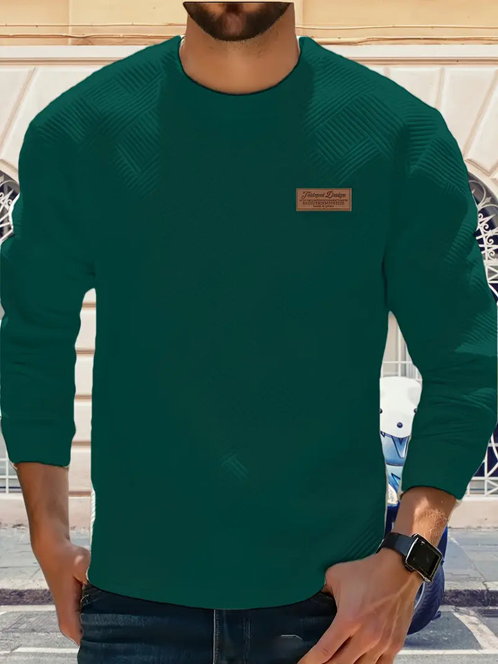 Adam | Sweter z Długim Rękawem w Stylu Casual z Geometrycznym Wzorem