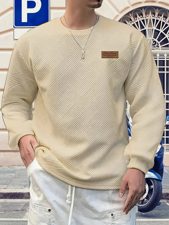 Adam | Sweter z Długim Rękawem w Stylu Casual z Geometrycznym Wzorem