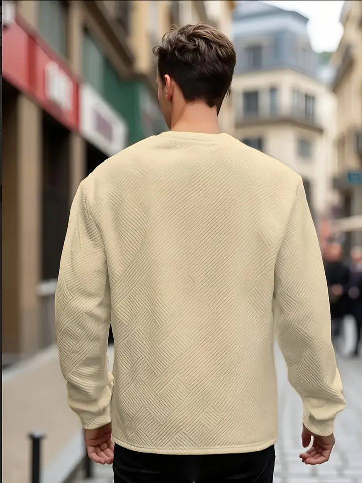 Adam | Sweter z Długim Rękawem w Stylu Casual z Geometrycznym Wzorem