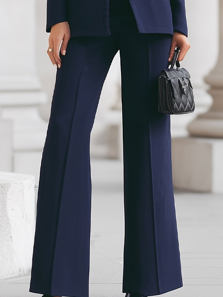 Hayden Juniper™ | High-Collar Blazer & Wide-Leg Trousers Set