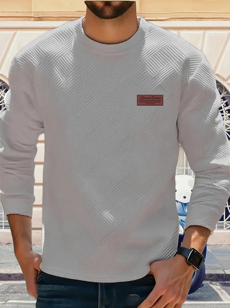 Adam | Sweter z Długim Rękawem w Stylu Casual z Geometrycznym Wzorem