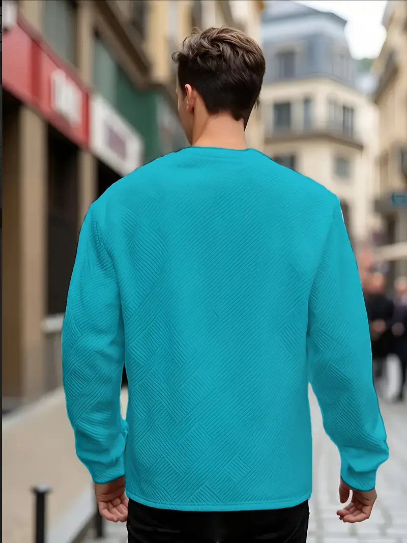 Adam | Sweter z Długim Rękawem w Stylu Casual z Geometrycznym Wzorem