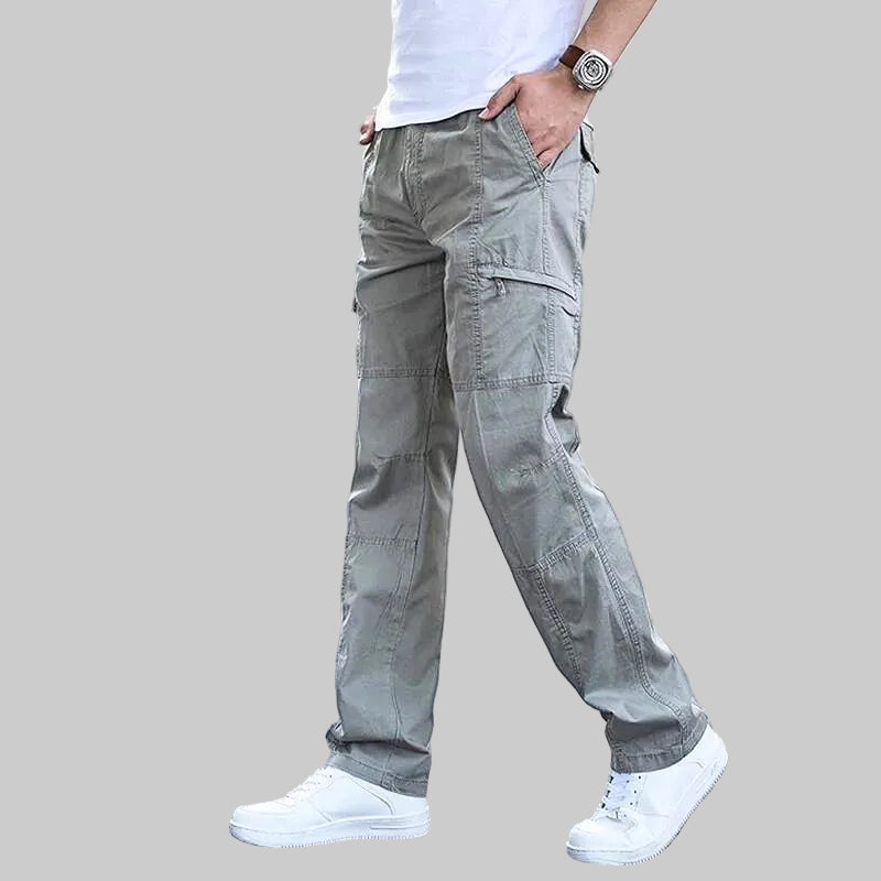 Męskie Spodnie Cargo - Zwężane ze Ściągaczami