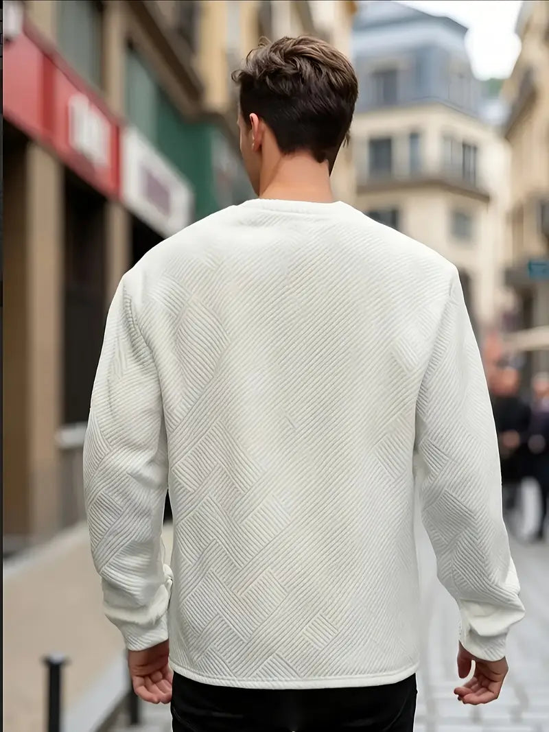 Adam | Sweter z Długim Rękawem w Stylu Casual z Geometrycznym Wzorem
