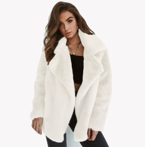 Women's Winter Jacket - Wide Collar and Loose Fit
