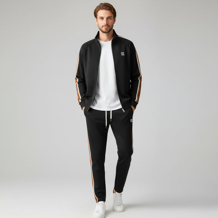 Męski Komplet Dresowy - Bluza na Zamek i Spodnie na Gumce